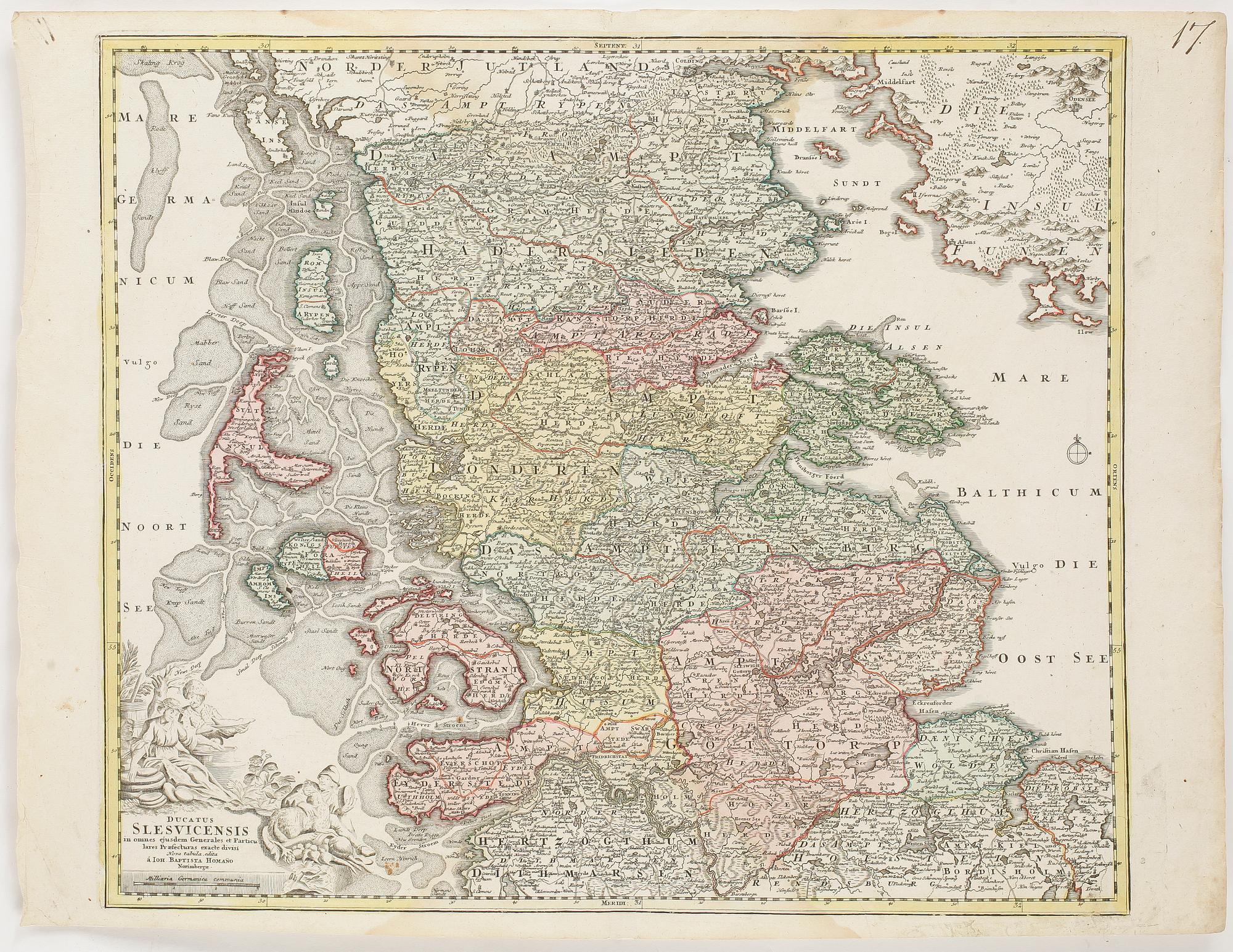 GRAVYRER, 6 st, Johan Babtista Homann, 1700-tal.