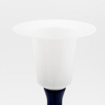 A pair of blue glass table lights, Luxus.