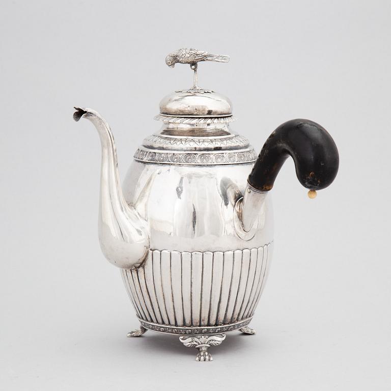 A Swedish Empire Silver Coffee Pot, mark of AF Hellman, Uppsala 1831.