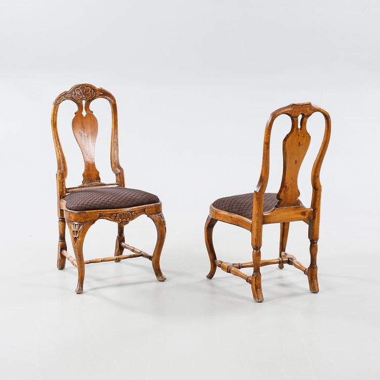 Five 18th century chairs.