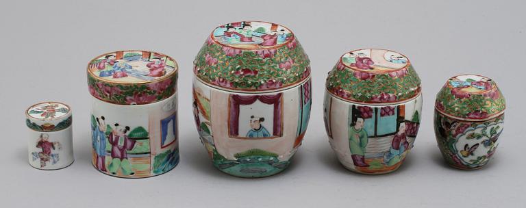 PARTI MINIATYRER, 11 st, porslin, Kina, Kanton, 1900-tal.