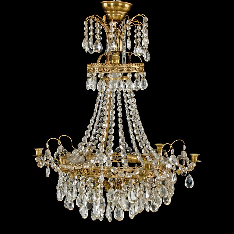 LJUSKRONA, sengustaviansk stil, 1900-tal. Höjd 65 cm.