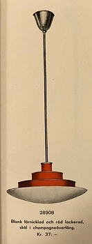Erik Tidstrand, a ceiling lamp model "28908", Nordiska Kompaniet, 1930s.