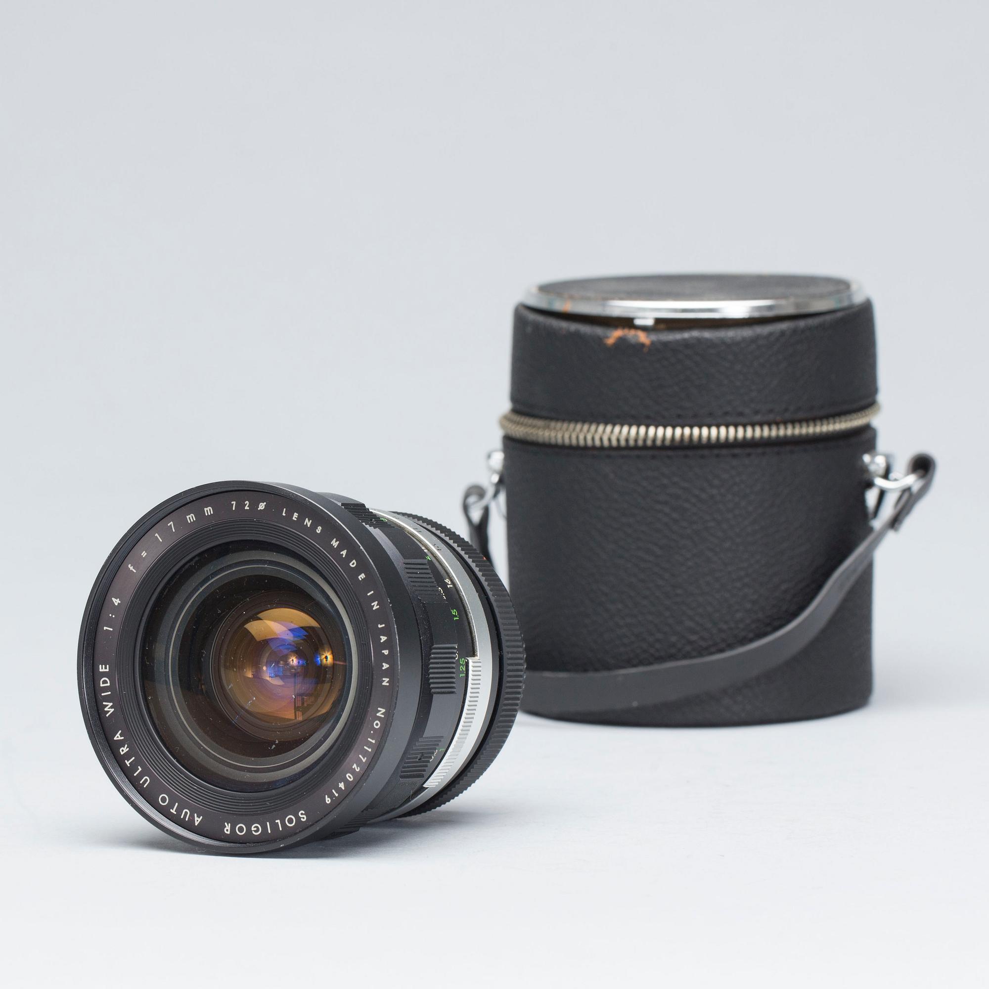 KAMERAOBJEKTIV, SOLIGOR AUTO ULTRA WIDE 1:4 F=17mm. 1500/300.