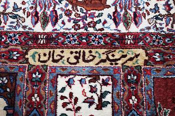 A rug, semi-antique rug Kirman, signed, circa 248 x 169 cm.