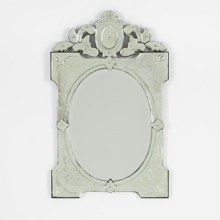 A venetian style mirror, late 20th century.