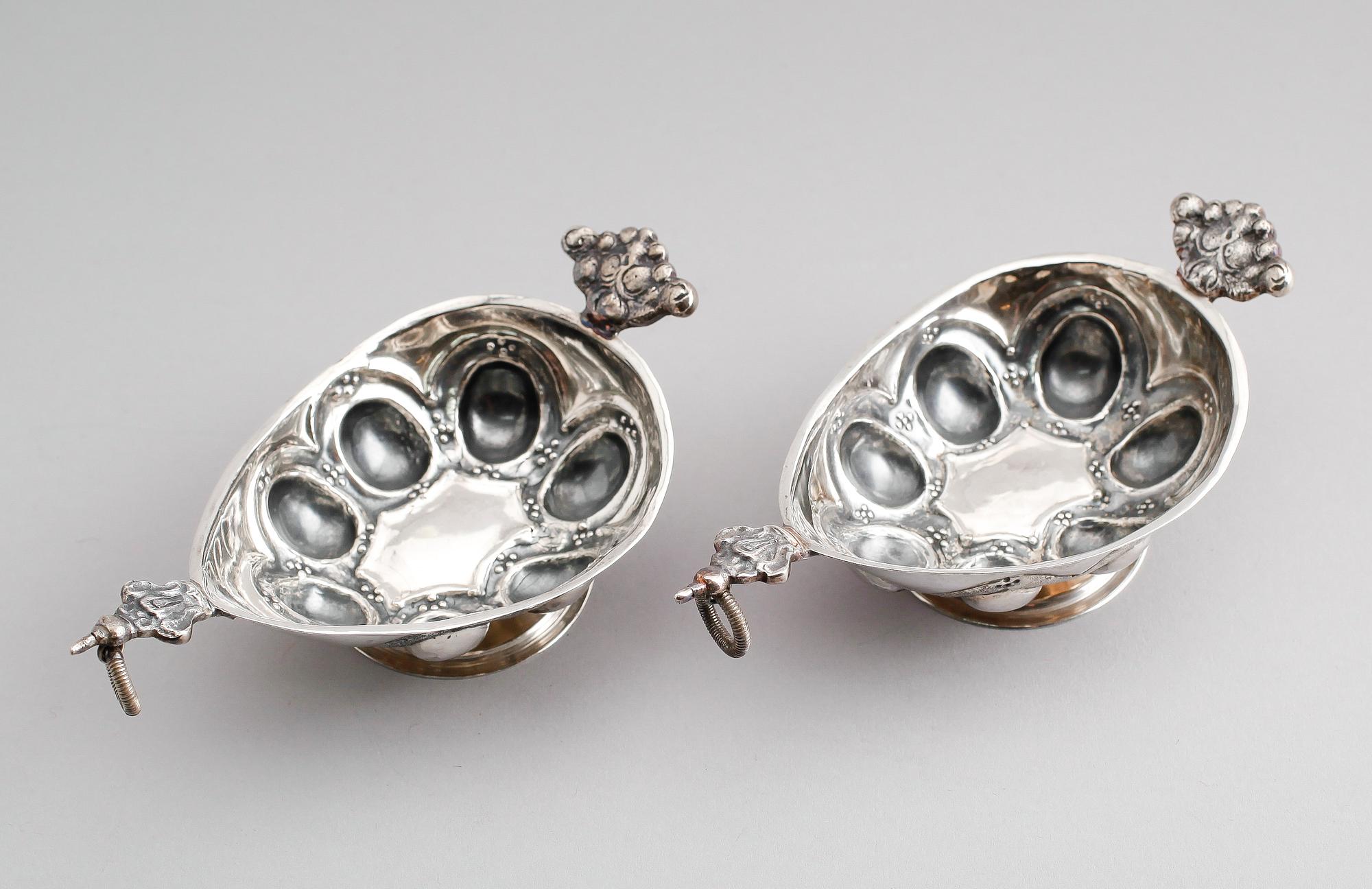 KÅSOR, 1 par, silver, Mattsson, 1968. Vikt ca 139 gram.