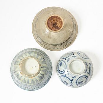 A group of blue and white porcelain, Ming dynasty (1368-1644).