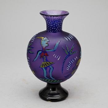 FLASKA, glas, Ulrica Hydman-Vallien, Kosta Boda.