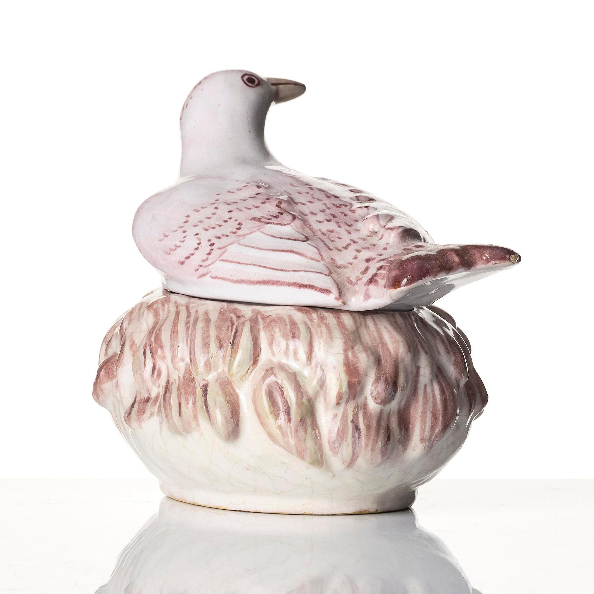 A Swedish Marieberg faience butter tureen, 18th century.