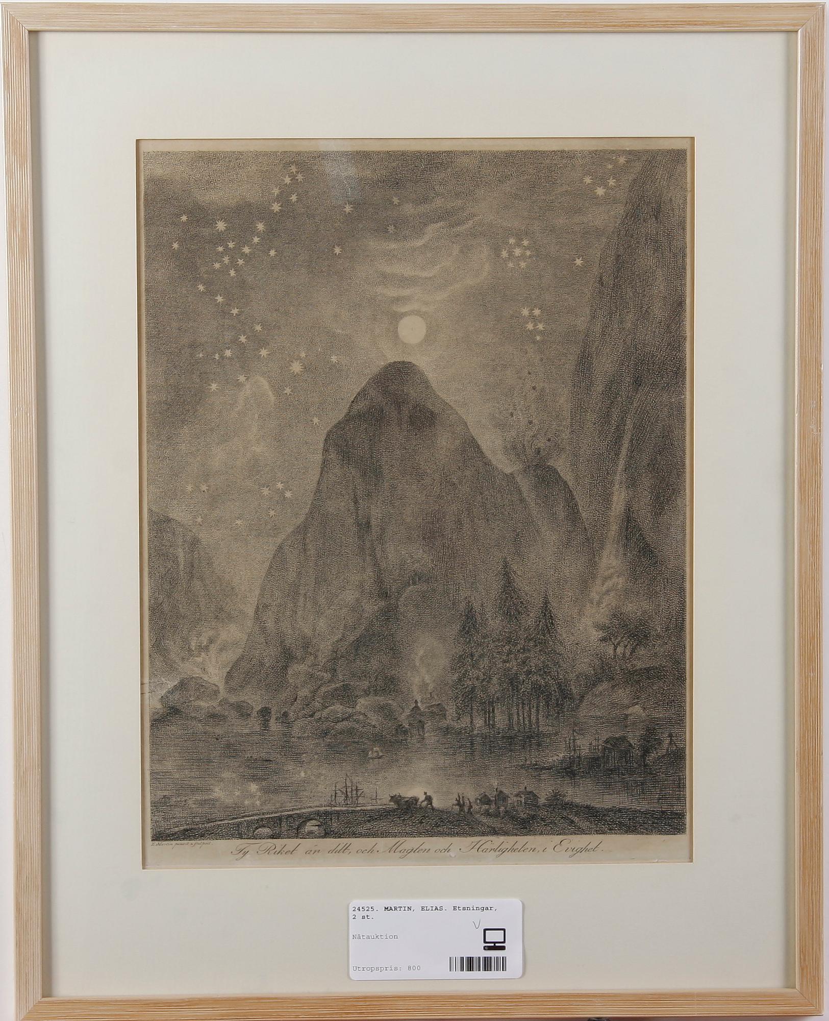 MARTIN, ELIAS. Etsningar, 2 st.