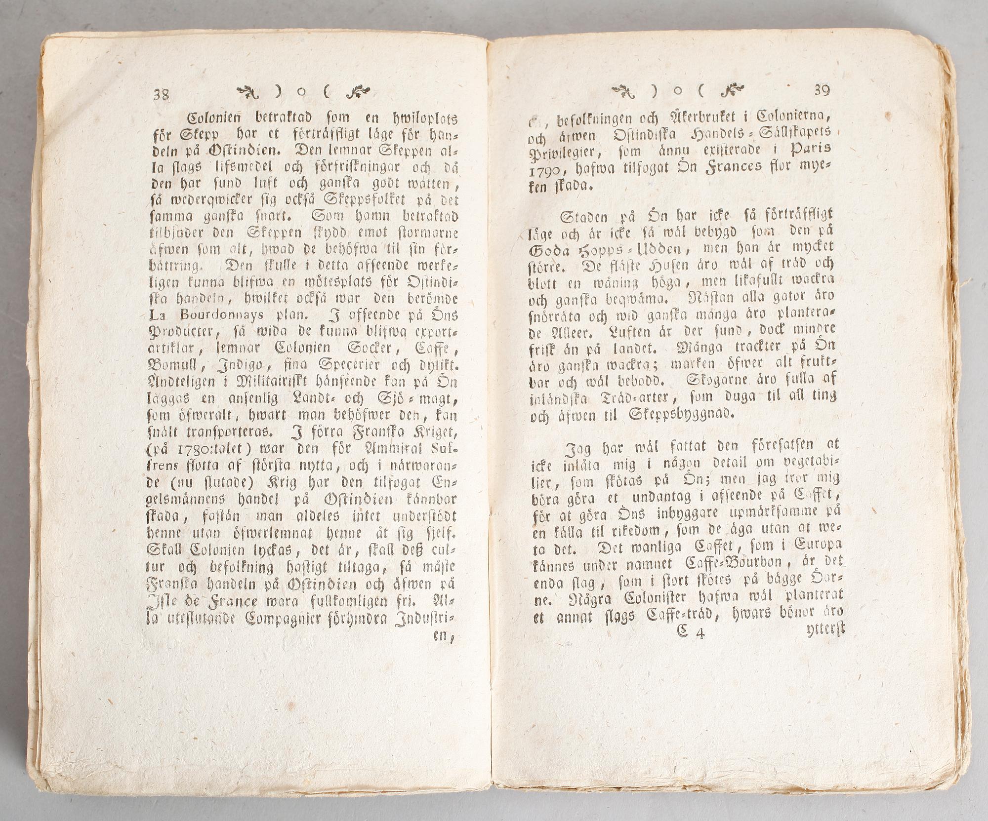 BOK: Charpentier Cossignys Resa till China i öfwersättning af Pehr Olof Gravander, tryckt 1803.
