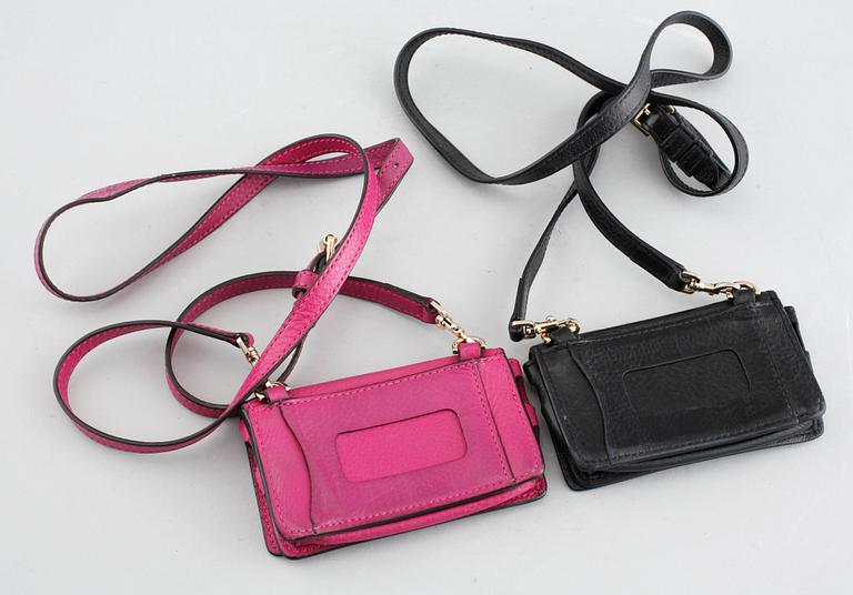 Two mobile cases named "Daria Mini Messenger" and a keyring from Mulberry.