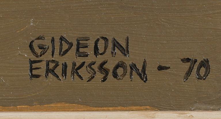 GIDEON ERIKSSON, olja på pannå, sign och dat -70.