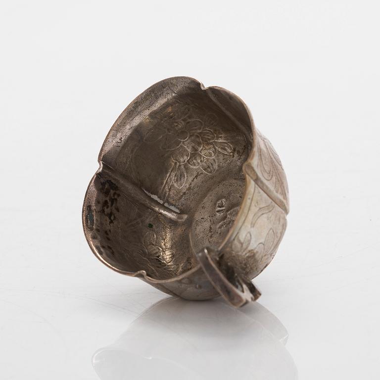 A silver charka, Moscow 1780. Unidentified maker's mark.