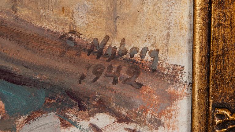 FRANS NYBERG, olja på skiva, signerad och daterad 1942.