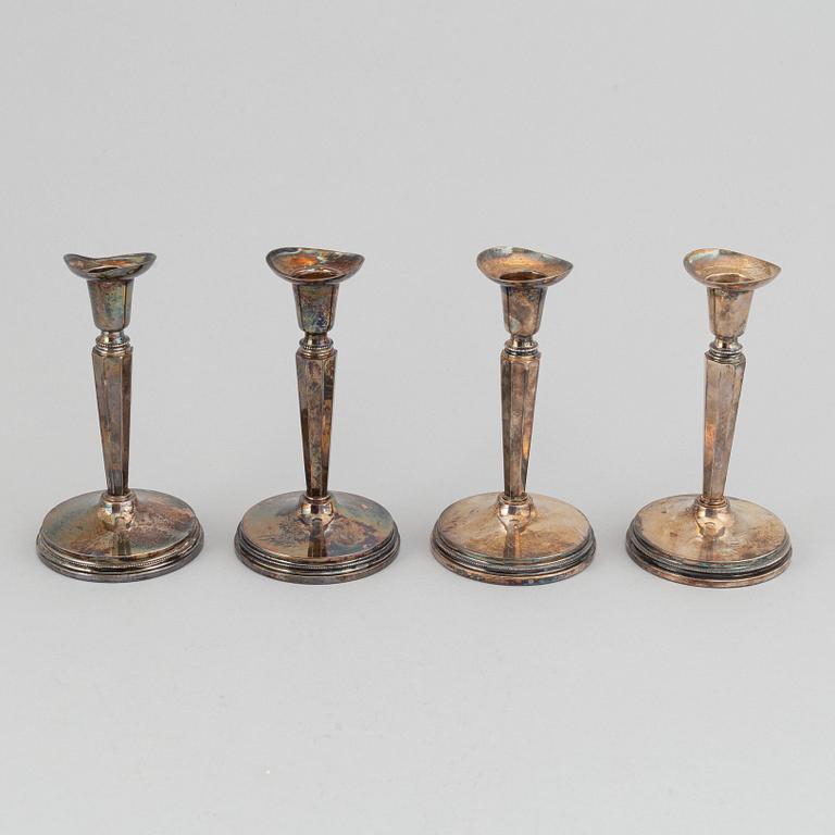 Ljusstakar, 4 st, silver, K.G. Markströms Guldsmeds Ab,  Uppsala, 1972.