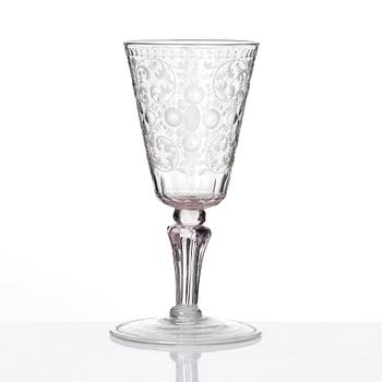 Pokal, glas, 1700-tal.