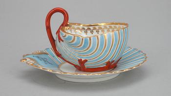 CUP AND SAUCER, A. Popov, Russia, mid 19th century.