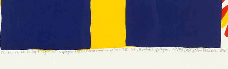 Carl Johan De Geer, silkscreen in colours, 2010, signed 67/90.