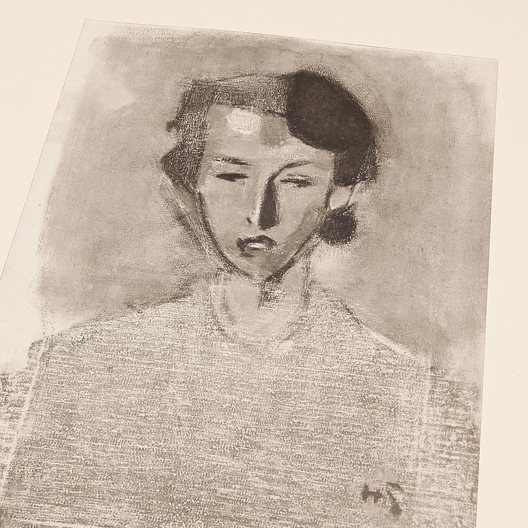 HELENE SCHJERFBECK, mapp med 48 reproduktioner, Gotthard Johansson, numrerad 63/500, Nordisk Rotogravyr Stockholm 1945.