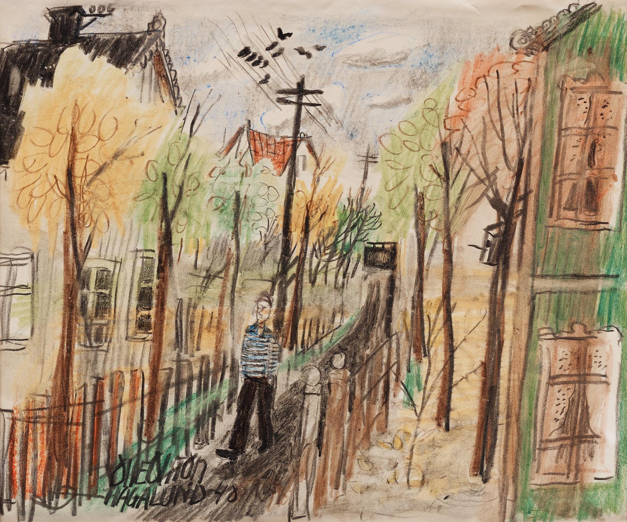 Olle Olsson-Hagalund, Promenad i Hagalund.
