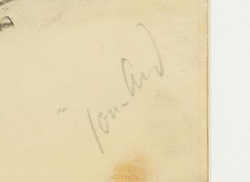 John Jon-And, charcoal drawings, 2, signed Jon-And.
