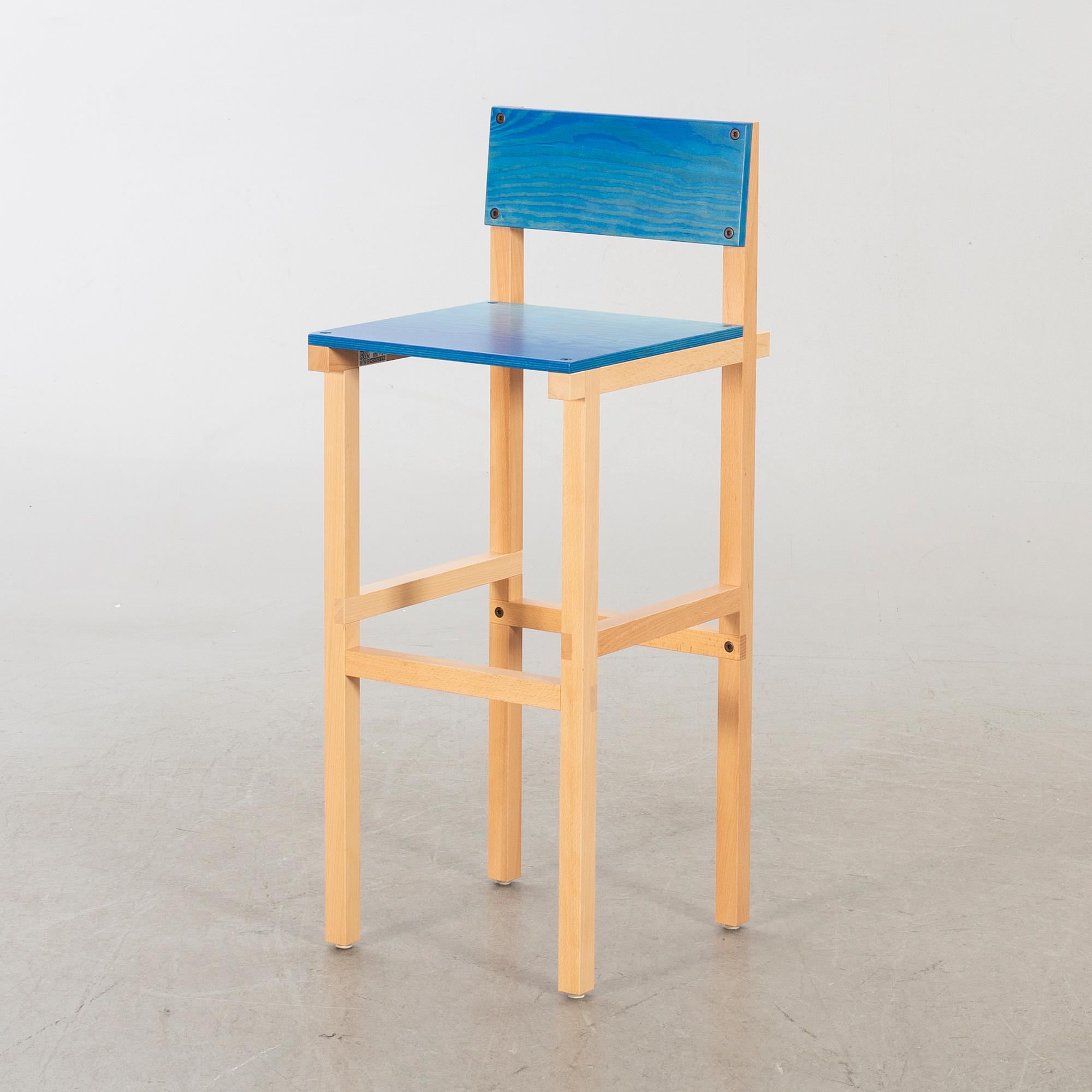FREDRIK PAULSEN, "Röhsska"Designbaren,bar stool, Blå Station 2020, Bar stool 14/18.