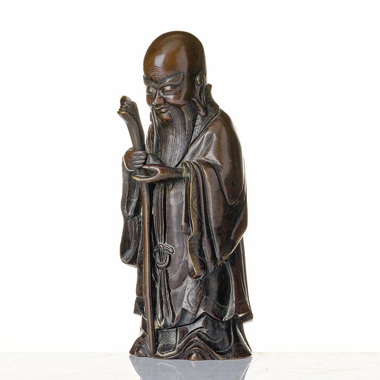 Skulptur, brons. Sholau, sen Qingdynastin.