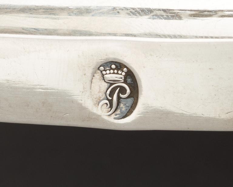 A Swedish 18th century silver cruet-set, makers mark of Pehr Zethelius, Stockholm 1795.