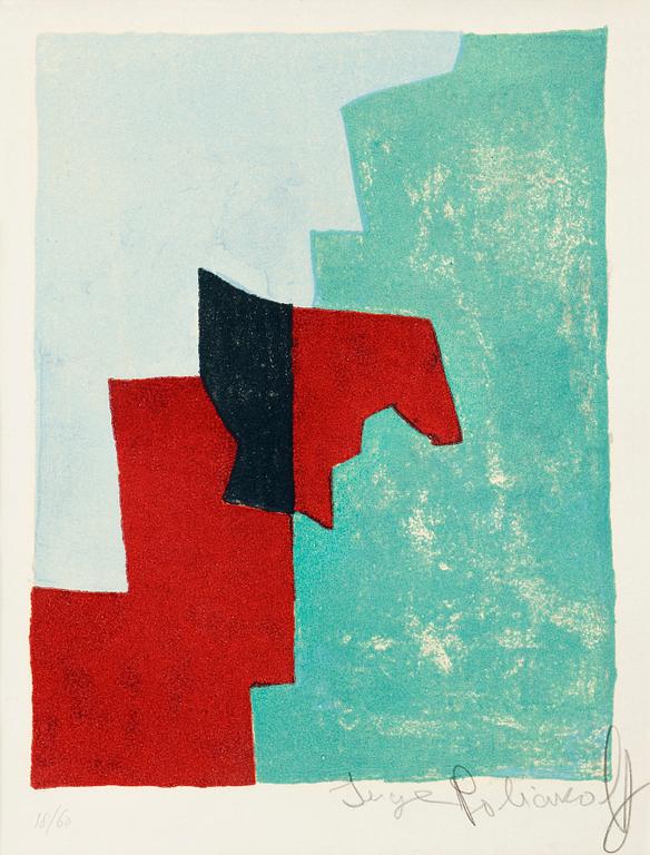 Serge Poliakoff, "Composition rouge, verte et bleue".