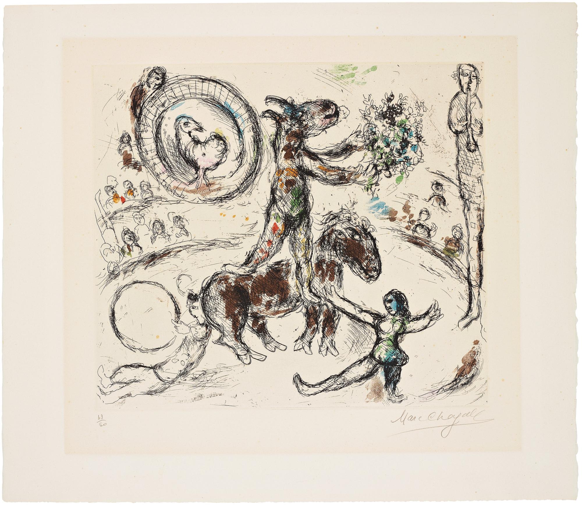 MARC CHAGALL, färgetsning, 1968, signerad med blyerts och numrerad 43/50.