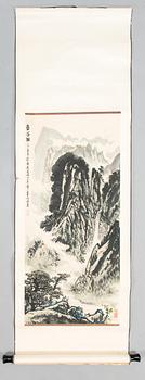 Wang Yanzhang, A scroll painting, ink and colour on paper signed.