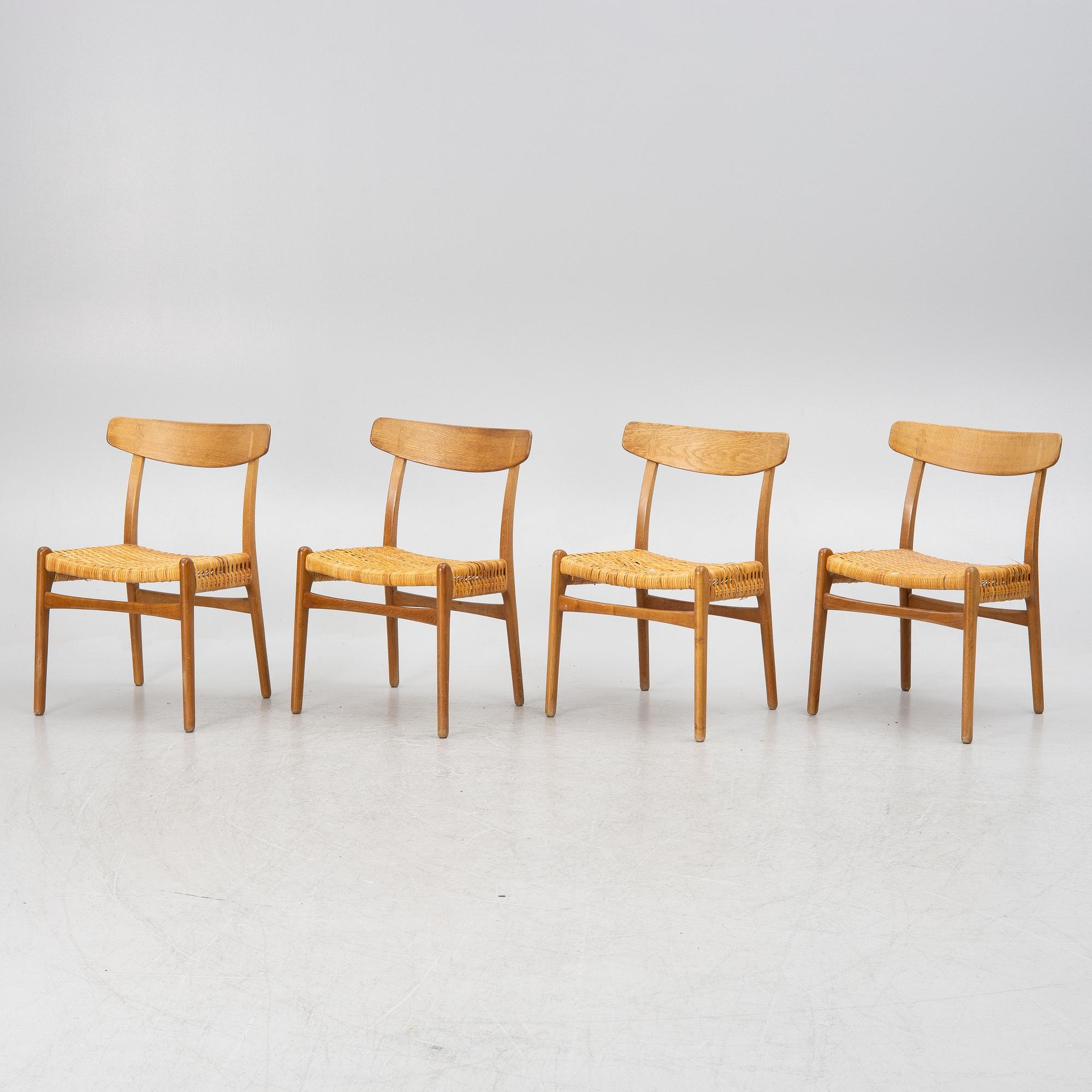 Hans J.Wegner, four dining chairs, model "CH-23",, Denmark, second half of the 20th century.