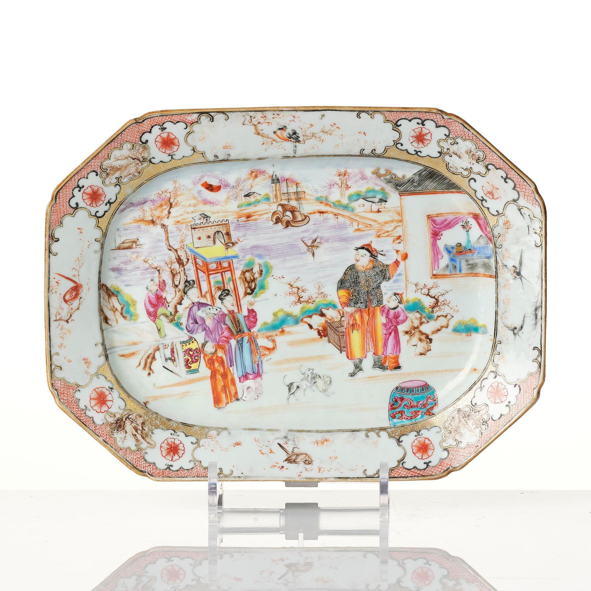 Fat, ett par, porslin. Qingdynastin, Qianlong (1736-95).