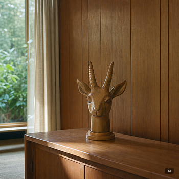 Gunnar Nylund, a stoneware figurine of an antilope head, Rörstrand, Sweden, numbered 194/200.
