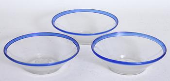 FILBUNKAR, 3 st, glas, 1800-tal.