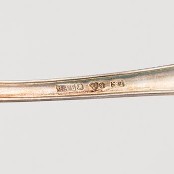 Bestickservis, 20 delar, silver, modell "Svensk (Rund)", bl.a. GAB Stockholm, 1964.