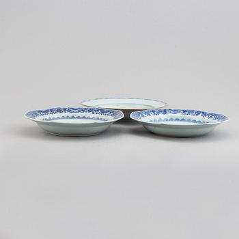 TALLRIKAR, 6 st, kompaniporslin. Qingdynastin, Qianlong (1736-95).