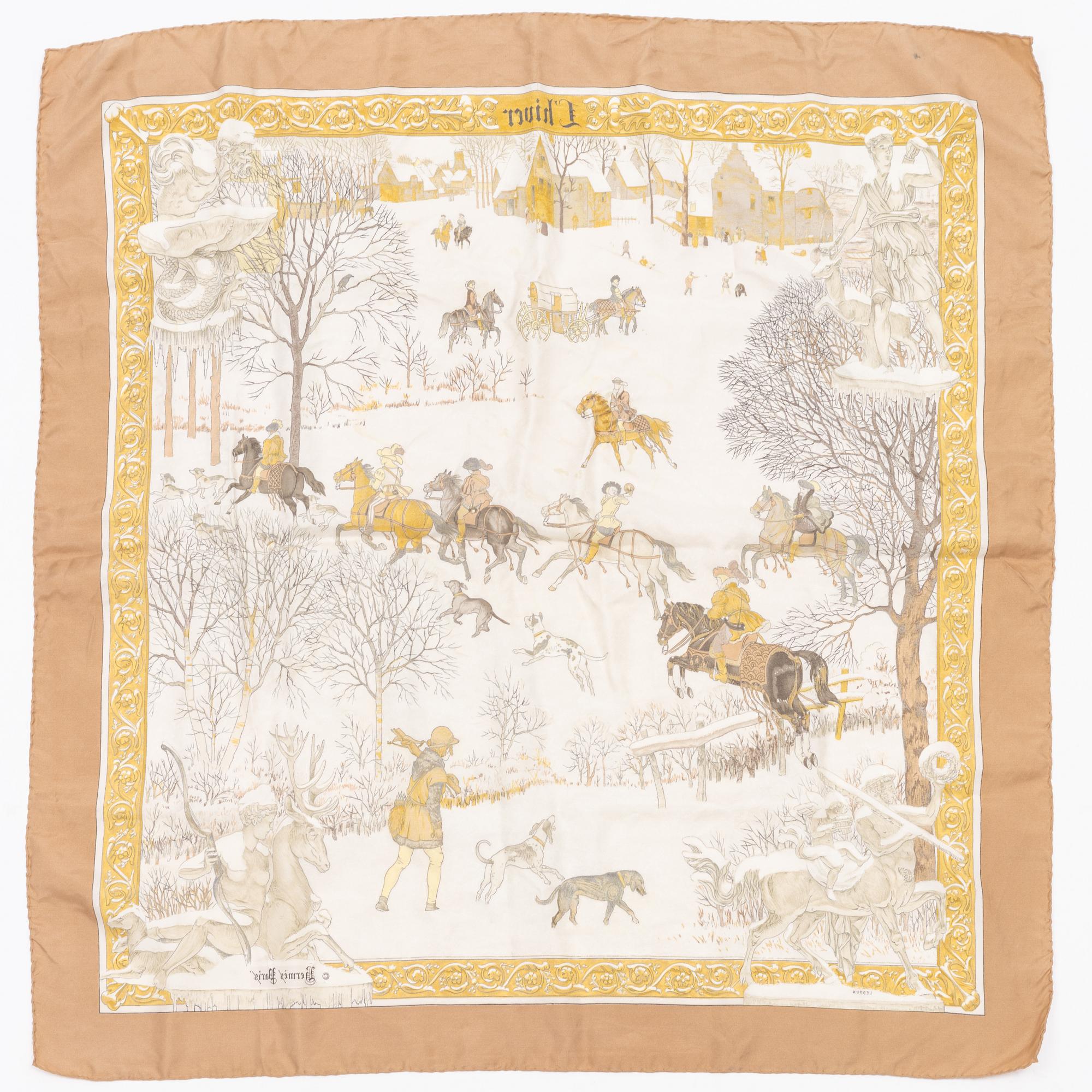 Hermès, a 'L'Hiver' silk scarf.