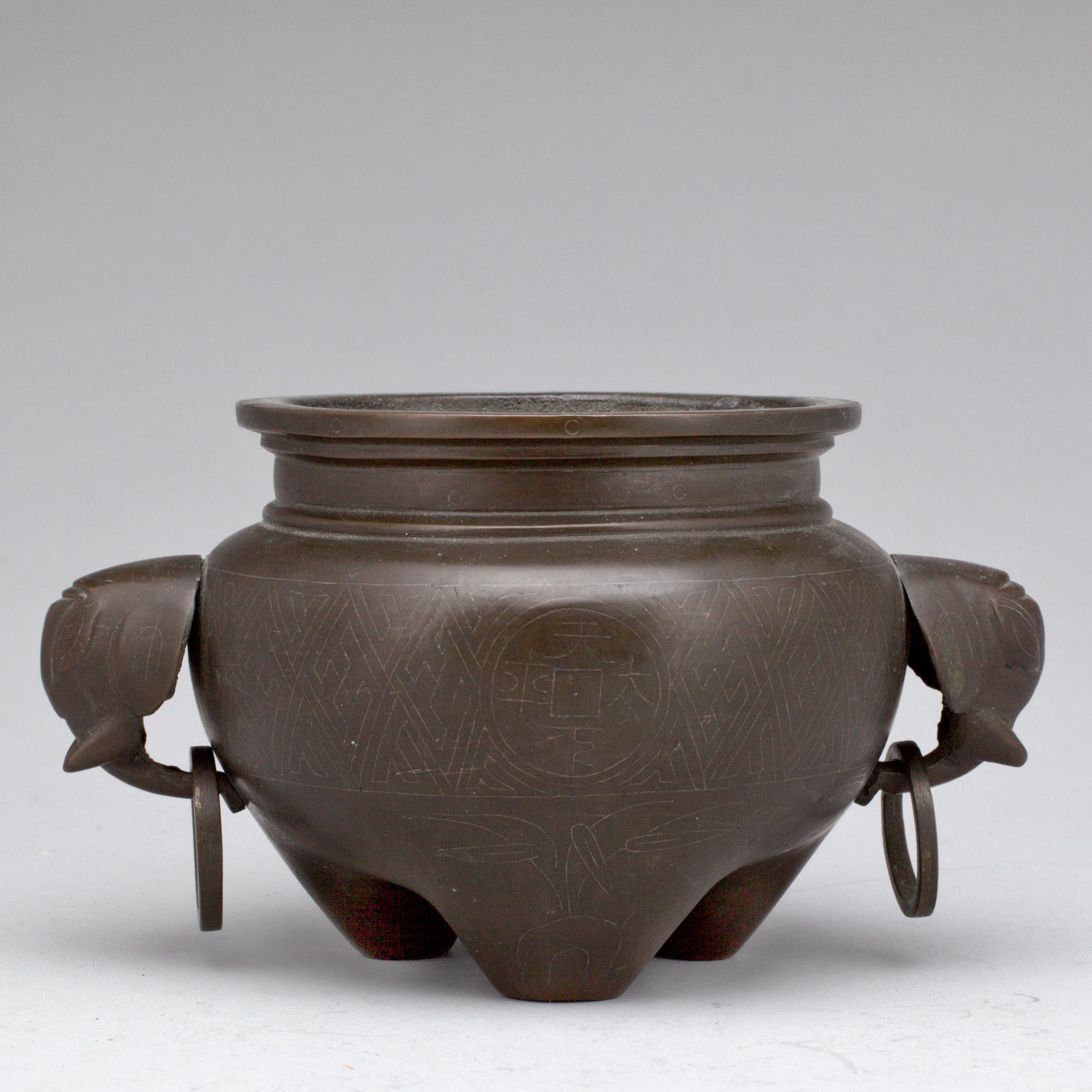 RÖKELSEKAR, brons. Kina, 1900-tal.