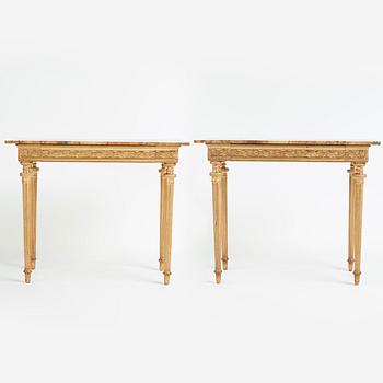 A pair of late Gustavian console table by P Ljung.