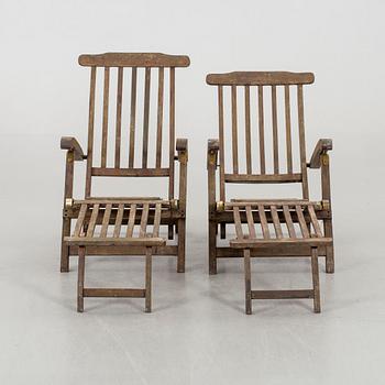 A PAIR OF DECK CHAIRS, first half of 20th century.