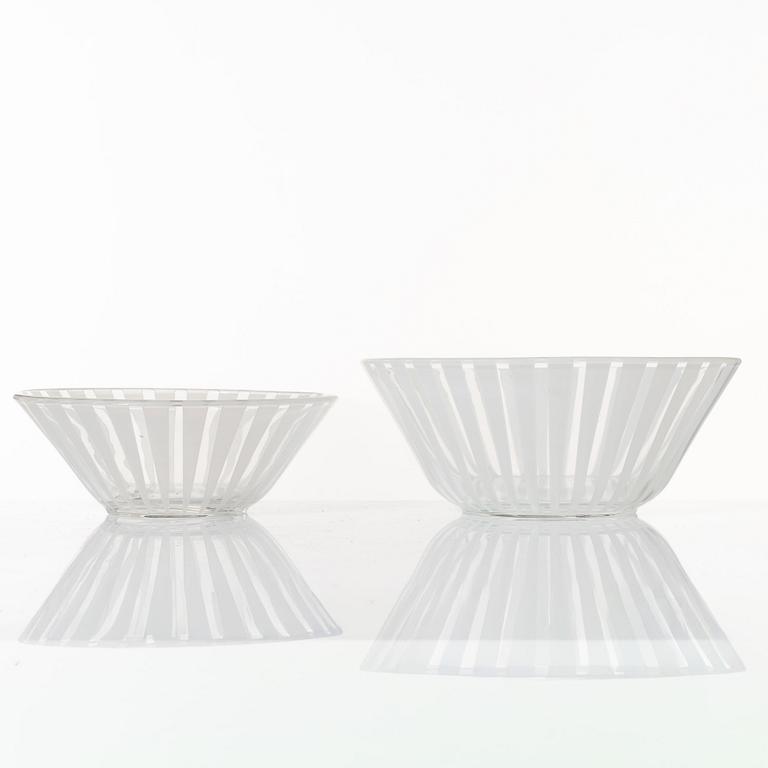 Bengt Orup, glasservis, "Strikt", 75 delar, Johansfors, 1950-tal.
