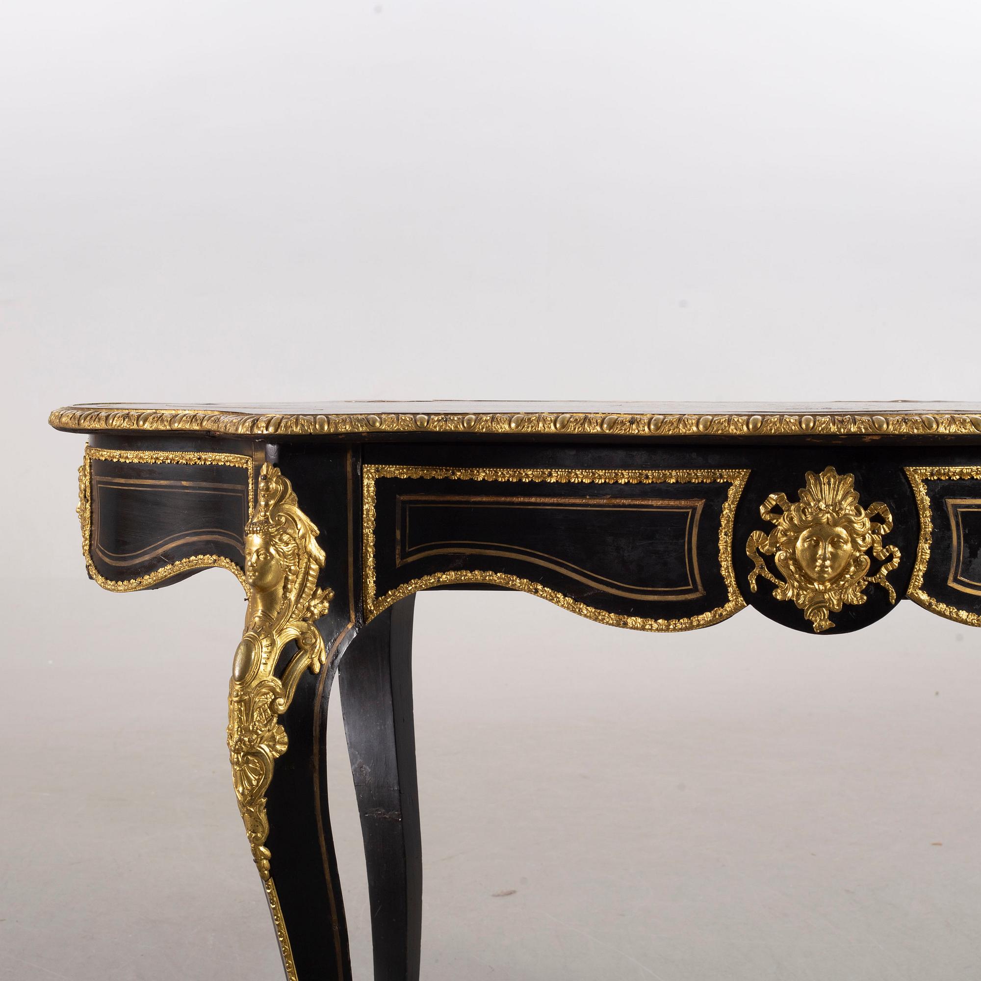 SKRIVBORD, boulle-stil, 1800-talets andra hälft.