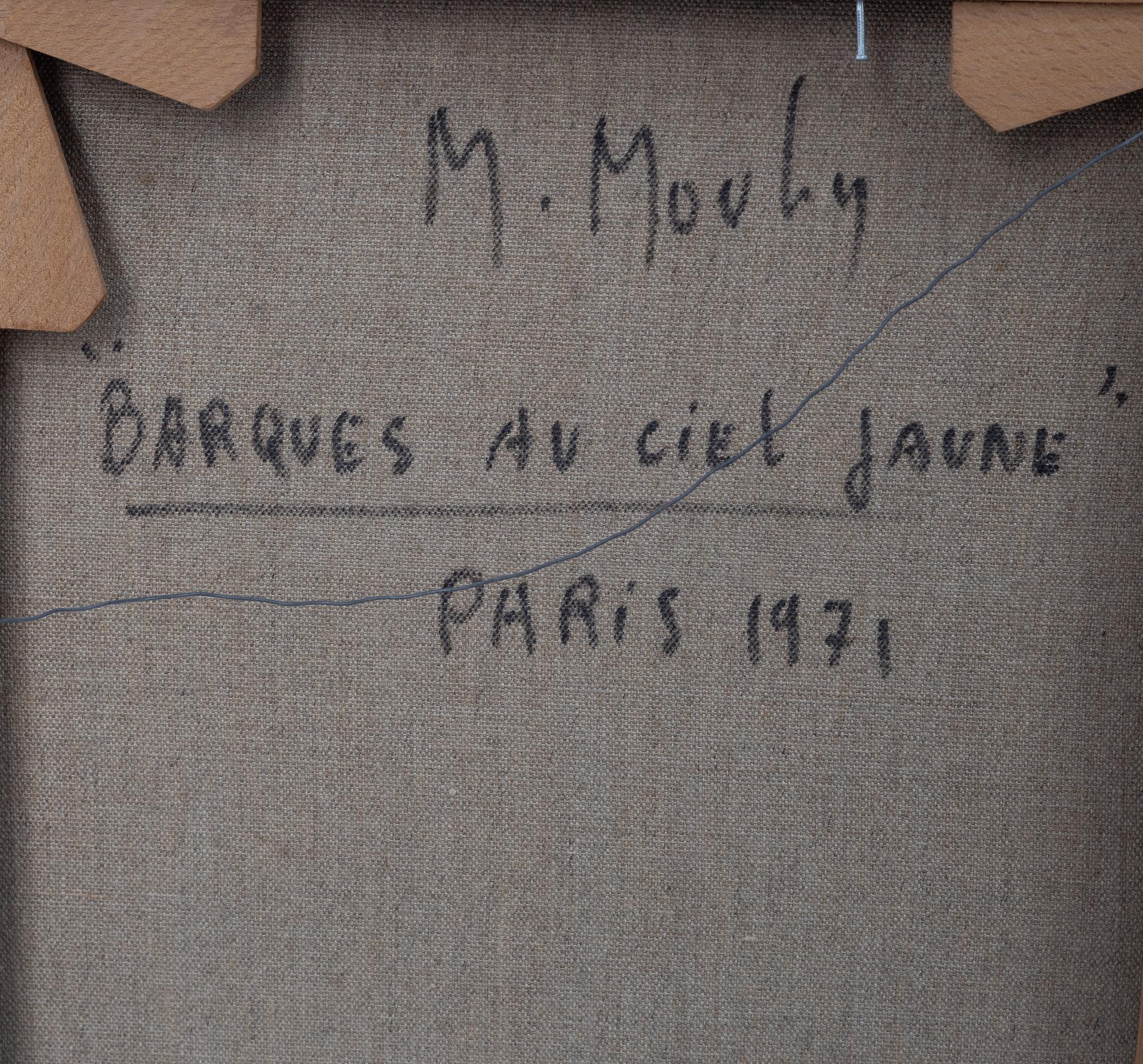 Marcel Mouly, "Barques au ciel jaune".