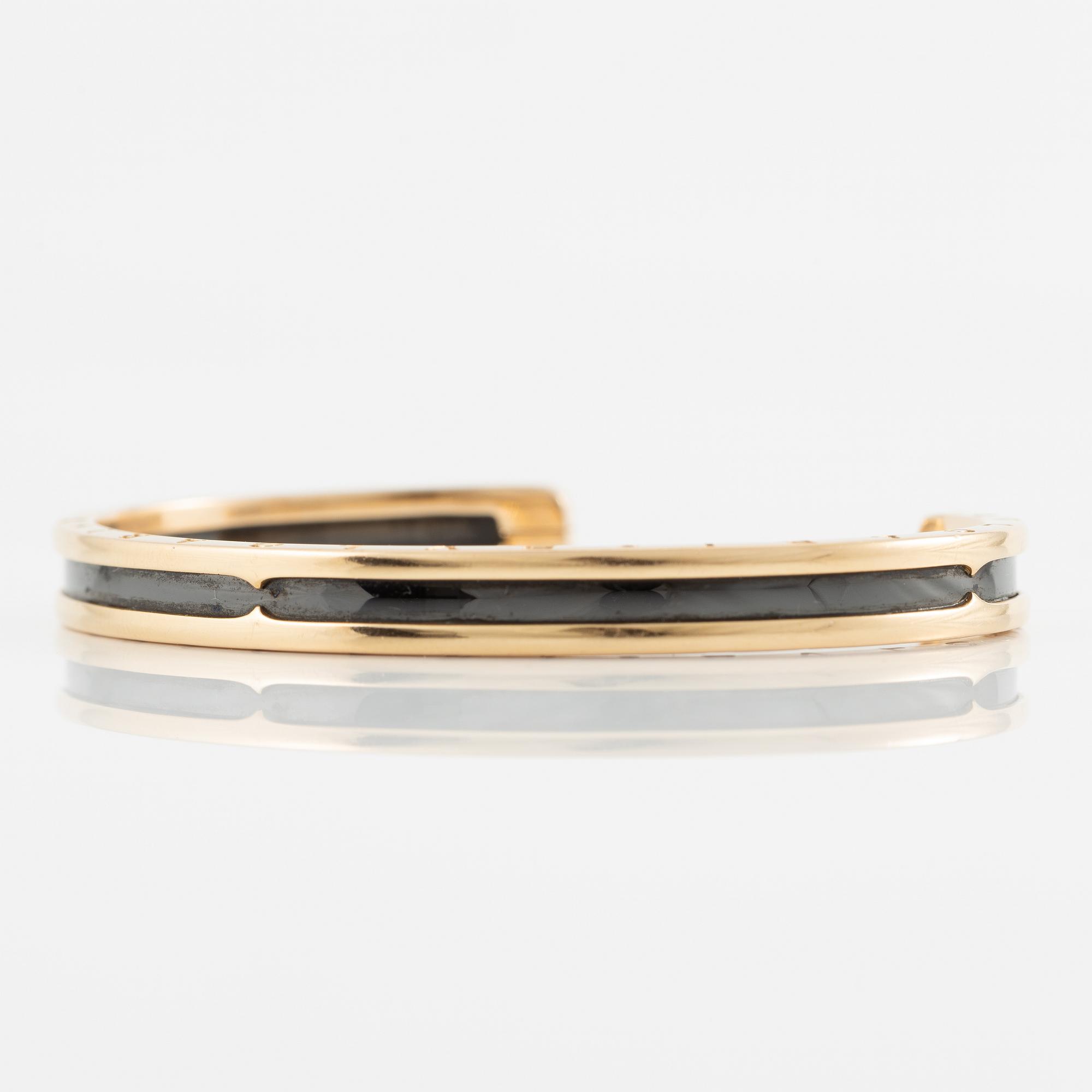 Bulgari bangle "B.Zero1" 18K gold and steel.
