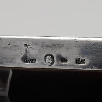 Johan Wilhelm Zimmerman, bordsspegel, silver, Stockholm 1787.