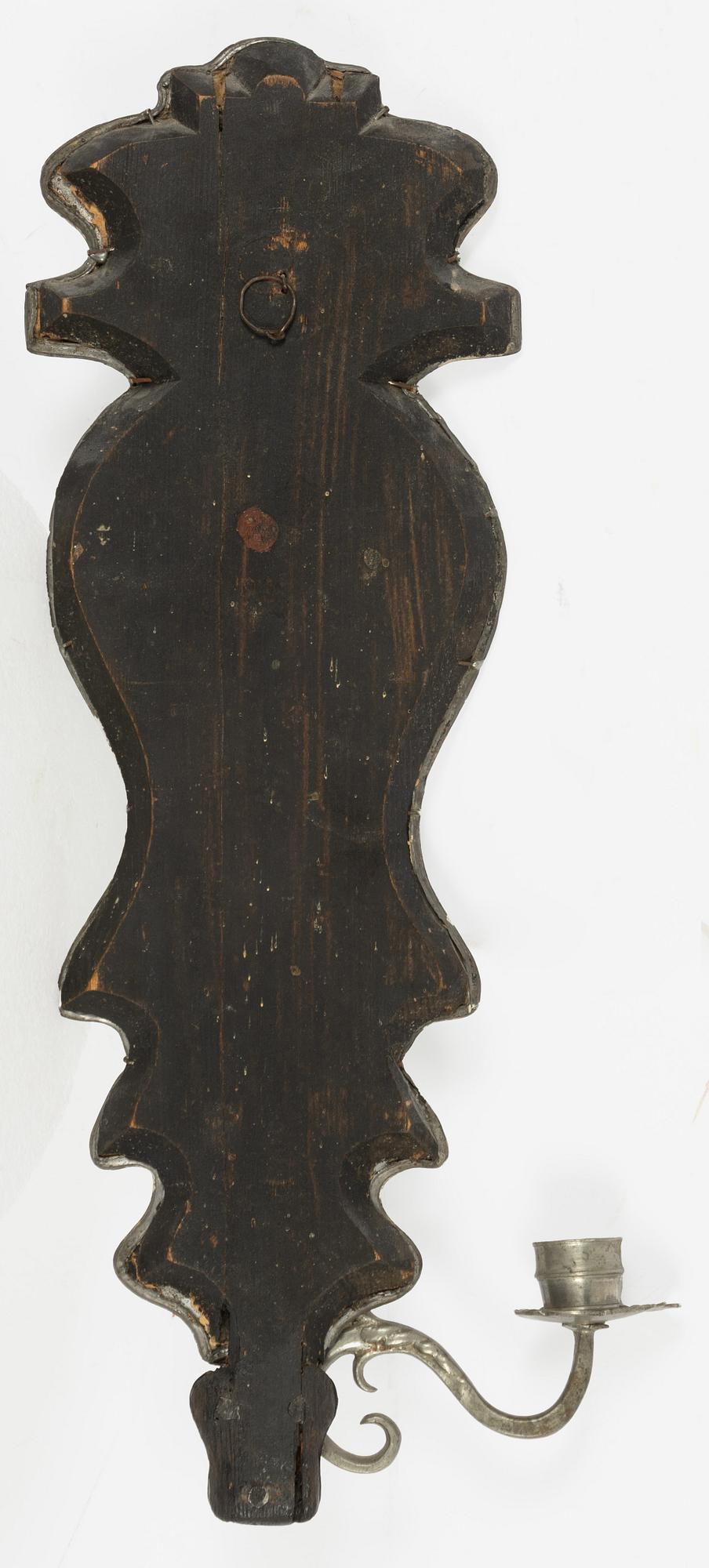 Spegellampetter, ett par, för ett ljus, omkring år 1900, Senbarockstil.