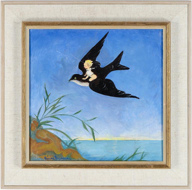 EINAR NERMAN, olja på pannå, signerad.